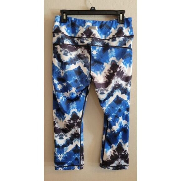 Nicole Miller New York Active Women's crop leggings blue tie dye Size Medium - Picture 7 of 10